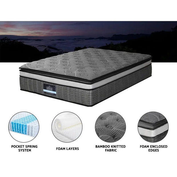 Giselle Mattress Pocket Mini Spring Mattresses Medium Firm 9-Zone Bed King - Sunny Side Store