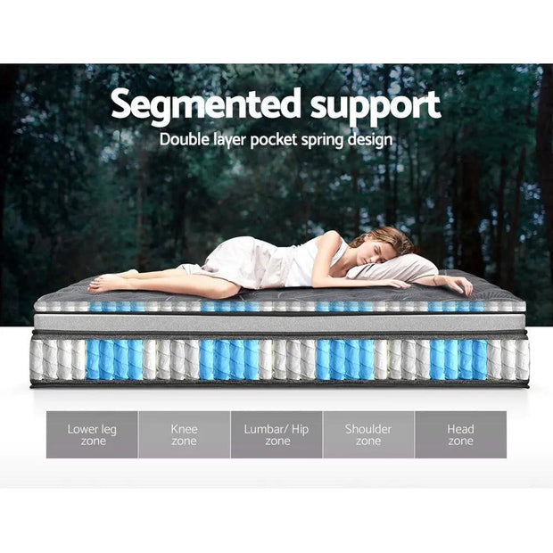 Giselle Mattress Pocket Mini Spring Mattresses Medium Firm 9-Zone Bed King - Sunny Side Store