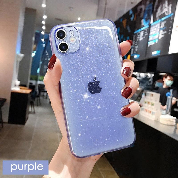 Glitter Fluorescent Colors Phone Cases On For iphone 12 11 Pro Max Mini XR X XS Max 6 6S 7 8 Plus 7Plus SE Soft TPU Cover eprolo