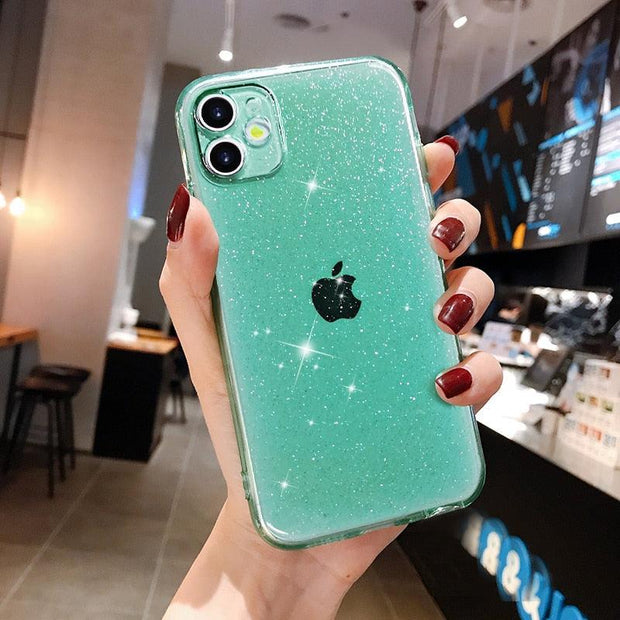 Glitter Fluorescent Colors Phone Cases On For iphone 12 11 Pro Max Mini XR X XS Max 6 6S 7 8 Plus 7Plus SE Soft TPU Cover eprolo