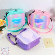 Glitter Laser lunch bag, colorful thermal insulation, bento bag, picnic bag, girl's simple one shoulder bag, outdoor backpack eprolo