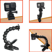 Gopro10/9 Accessory Osmo Action Bracket 7-Section Bendable Neck+Shark Clamp Camera Fixing Clip eprolo