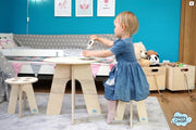 Handmade House Desk And Stools Set - Sunny Side Store