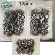 HD Lace Baby Hair Stripes 4Pcs Curly Human Hair Baby Hair Edge Swiss Lace Hairline Baby Hair Strips More Natural for Women - Sunny Side Store