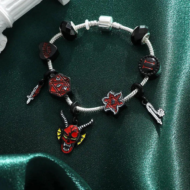 Hellfire Club Eddie Munson Bracelet for Women Beads Demodog Black Color DIY Charms Jewelry Friends Gift - Sunny Side Store