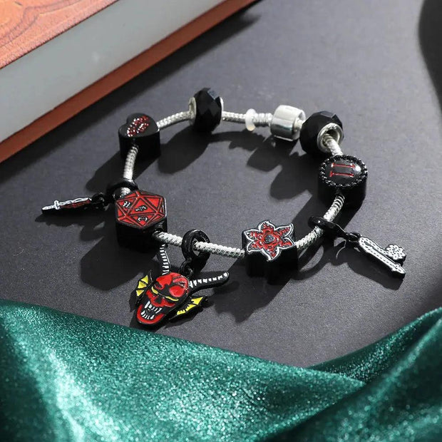 Hellfire Club Eddie Munson Bracelet for Women Beads Demodog Black Color DIY Charms Jewelry Friends Gift - Sunny Side Store