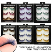 High-grade Color False Eyelashes Three-dimensional Thick Thickened Eyelash Cross Natural - Sunny Side Store