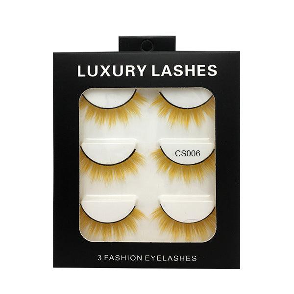 High-grade Color False Eyelashes Three-dimensional Thick Thickened Eyelash Cross Natural - Sunny Side Store