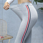 High Quality Cotton Leggings Side stripes Women Casual Legging Pant Plus Size 5XL High Waist Fitness Leggins Plump Female - Sunny Side Store Sunny Side Store  10.44