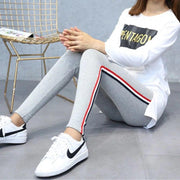 High Quality Cotton Leggings Side stripes Women Casual Legging Pant Plus Size 5XL High Waist Fitness Leggins Plump Female - Sunny Side Store Sunny Side Store  10.44