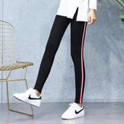 High Quality Cotton Leggings Side Stripes Women Casual Legging Pants High Waist Fitness Leggings Plump Female - Sunny Side Store Sunny Side Store  10.37