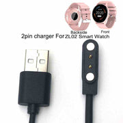 high quality Magnetic Charging Cable wire For ZL02 Smart Watch bracelet 2 Pin Black Power Charger Data Cables eprolo