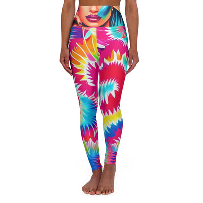 High Waisted Yoga Leggings (AOP) - Sunny Side Store Printify L 53.48