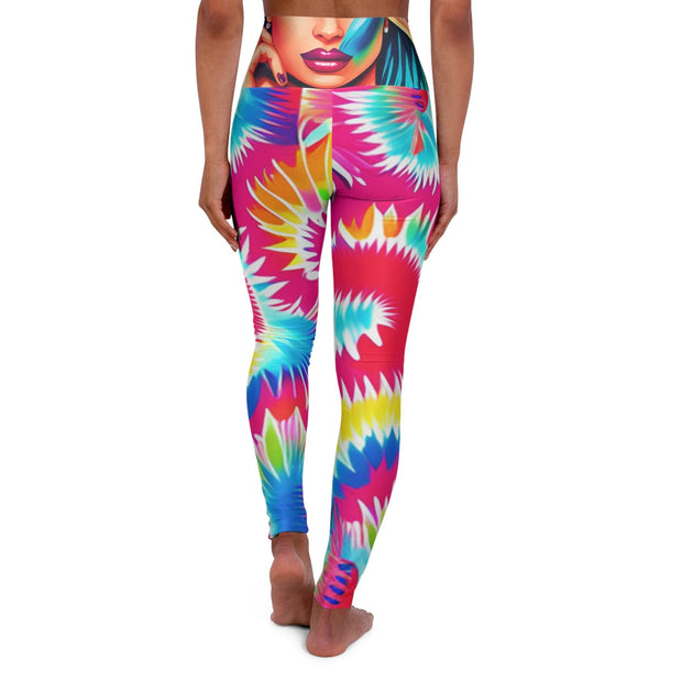 High Waisted Yoga Leggings (AOP) - Sunny Side Store Printify  53.48