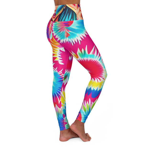 High Waisted Yoga Leggings (AOP) - Sunny Side Store Printify  53.48