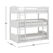 Hillsdale Alexis Contemporary Wood Arch Twin Over Twin Floor Bunk Bed with Slats, White Sunny Side Store