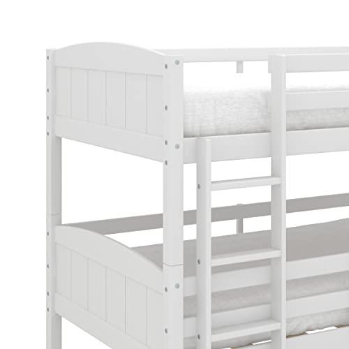 Hillsdale Alexis Contemporary Wood Arch Twin Over Twin Floor Bunk Bed with Slats, White Sunny Side Store