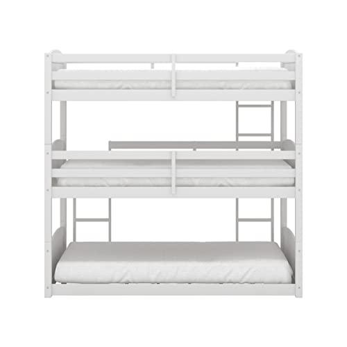 Hillsdale Alexis Contemporary Wood Arch Twin Over Twin Floor Bunk Bed with Slats, White Sunny Side Store