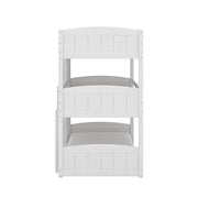 Hillsdale Alexis Contemporary Wood Arch Twin Over Twin Floor Bunk Bed with Slats, White Sunny Side Store