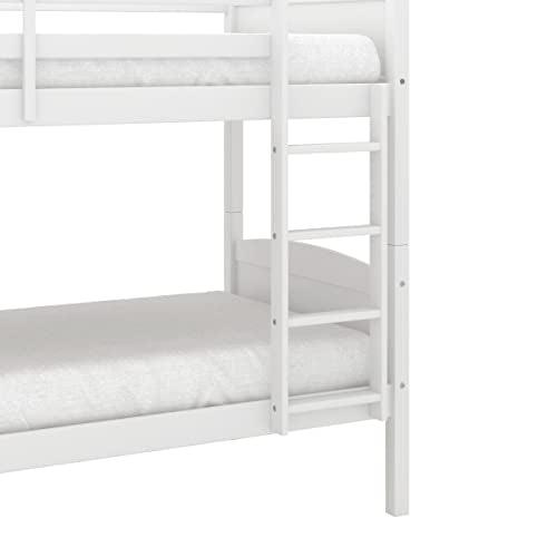 Hillsdale Alexis Contemporary Wood Arch Twin Over Twin Floor Bunk Bed with Slats, White Sunny Side Store