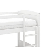 Hillsdale Alexis Contemporary Wood Arch Twin Over Twin Floor Bunk Bed with Slats, White Sunny Side Store