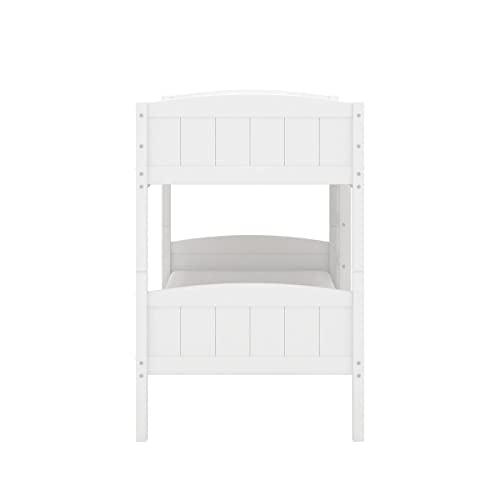 Hillsdale Alexis Contemporary Wood Arch Twin Over Twin Floor Bunk Bed with Slats, White Sunny Side Store