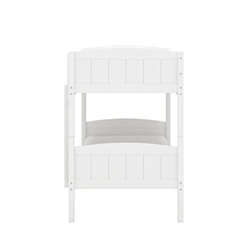 Hillsdale Alexis Contemporary Wood Arch Twin Over Twin Floor Bunk Bed with Slats, White Sunny Side Store