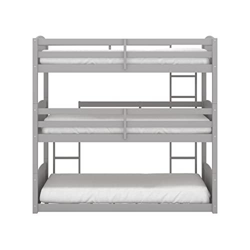 Hillsdale Alexis Contemporary Wood Arch Twin Over Twin Floor Bunk Bed with Slats, White Sunny Side Store