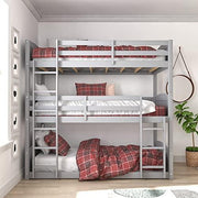 Hillsdale Alexis Contemporary Wood Arch Twin Over Twin Floor Bunk Bed with Slats, White Sunny Side Store