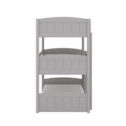 Hillsdale Alexis Contemporary Wood Arch Twin Over Twin Floor Bunk Bed with Slats, White Sunny Side Store