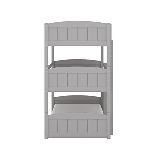 Hillsdale Alexis Contemporary Wood Arch Twin Over Twin Floor Bunk Bed with Slats, White Sunny Side Store