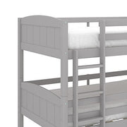 Hillsdale Alexis Contemporary Wood Arch Twin Over Twin Floor Bunk Bed with Slats, White Sunny Side Store