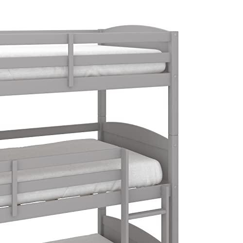 Hillsdale Alexis Contemporary Wood Arch Twin Over Twin Floor Bunk Bed with Slats, White Sunny Side Store