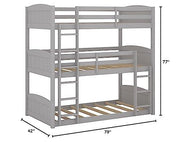 Hillsdale Alexis Contemporary Wood Arch Twin Over Twin Floor Bunk Bed with Slats, White Sunny Side Store