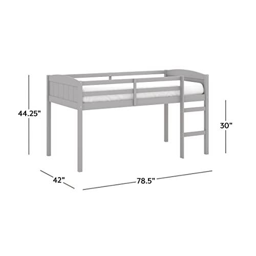 Hillsdale Alexis Contemporary Wood Arch Twin Over Twin Floor Bunk Bed with Slats, White Sunny Side Store