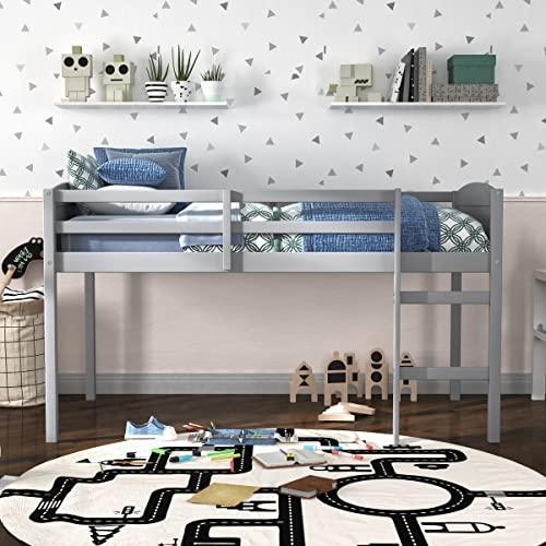 Hillsdale Alexis Contemporary Wood Arch Twin Over Twin Floor Bunk Bed with Slats, White Sunny Side Store