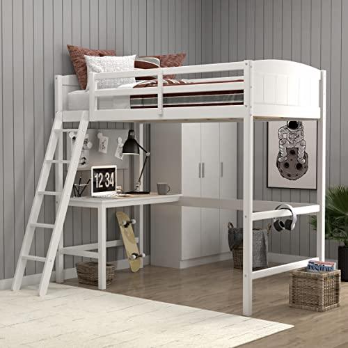 Hillsdale Alexis Contemporary Wood Arch Twin Over Twin Floor Bunk Bed with Slats, White Sunny Side Store