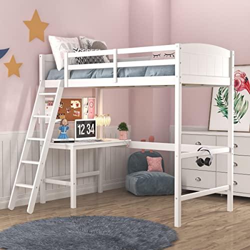 Hillsdale Alexis Contemporary Wood Arch Twin Over Twin Floor Bunk Bed with Slats, White Sunny Side Store