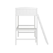 Hillsdale Alexis Contemporary Wood Arch Twin Over Twin Floor Bunk Bed with Slats, White Sunny Side Store