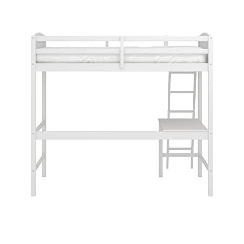 Hillsdale Alexis Contemporary Wood Arch Twin Over Twin Floor Bunk Bed with Slats, White Sunny Side Store