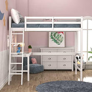 Hillsdale Alexis Contemporary Wood Arch Twin Over Twin Floor Bunk Bed with Slats, White Sunny Side Store