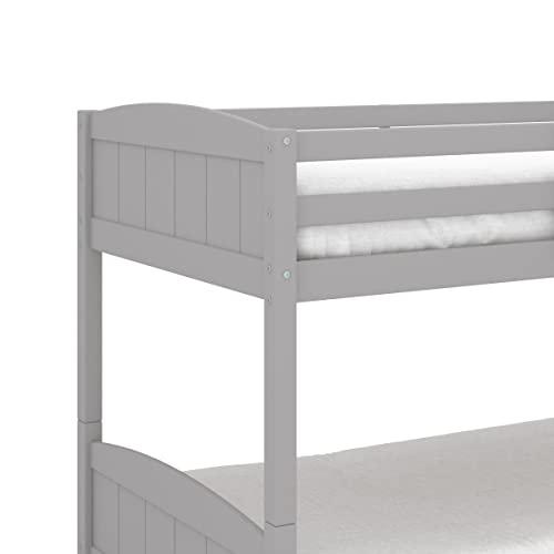 Hillsdale Alexis Contemporary Wood Arch Twin Over Twin Floor Bunk Bed with Slats, White Sunny Side Store