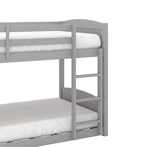 Hillsdale Alexis Contemporary Wood Arch Twin Over Twin Floor Bunk Bed with Slats, White Sunny Side Store