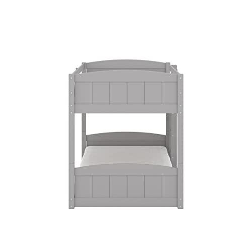 Hillsdale Alexis Contemporary Wood Arch Twin Over Twin Floor Bunk Bed with Slats, White Sunny Side Store