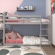 Hillsdale Alexis Contemporary Wood Arch Twin Over Twin Floor Bunk Bed with Slats, White Sunny Side Store