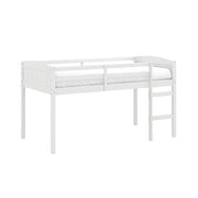 Hillsdale Alexis Contemporary Wood Arch Twin Over Twin Floor Bunk Bed with Slats, White Sunny Side Store