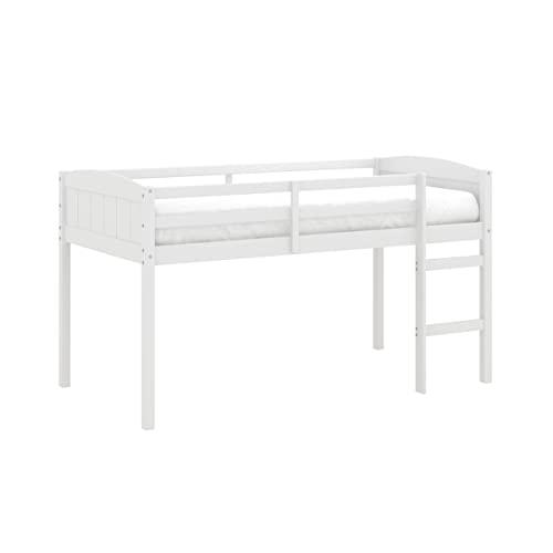 Hillsdale Alexis Contemporary Wood Arch Twin Over Twin Floor Bunk Bed with Slats, White Sunny Side Store