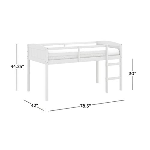 Hillsdale Alexis Contemporary Wood Arch Twin Over Twin Floor Bunk Bed with Slats, White Sunny Side Store