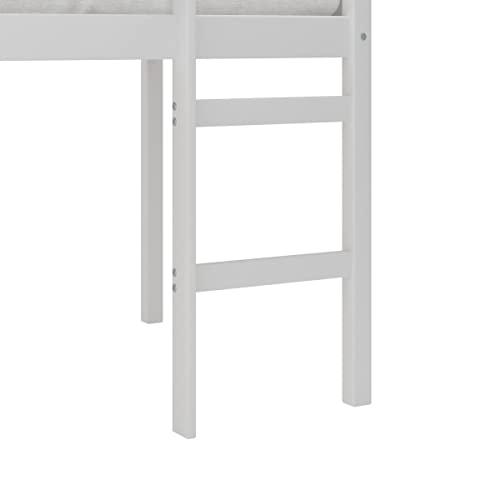 Hillsdale Alexis Contemporary Wood Arch Twin Over Twin Floor Bunk Bed with Slats, White Sunny Side Store