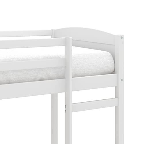 Hillsdale Alexis Contemporary Wood Arch Twin Over Twin Floor Bunk Bed with Slats, White Sunny Side Store